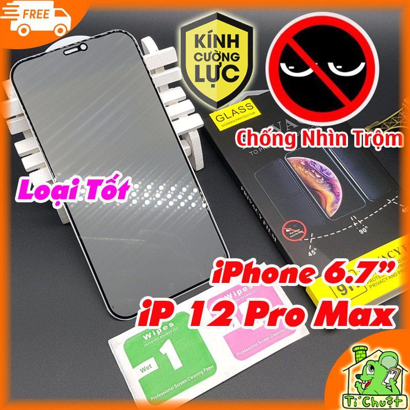 Kính CL Chống Nhìn Trộm iPhone 12 Pro Max FULL Màn Viền Cứng