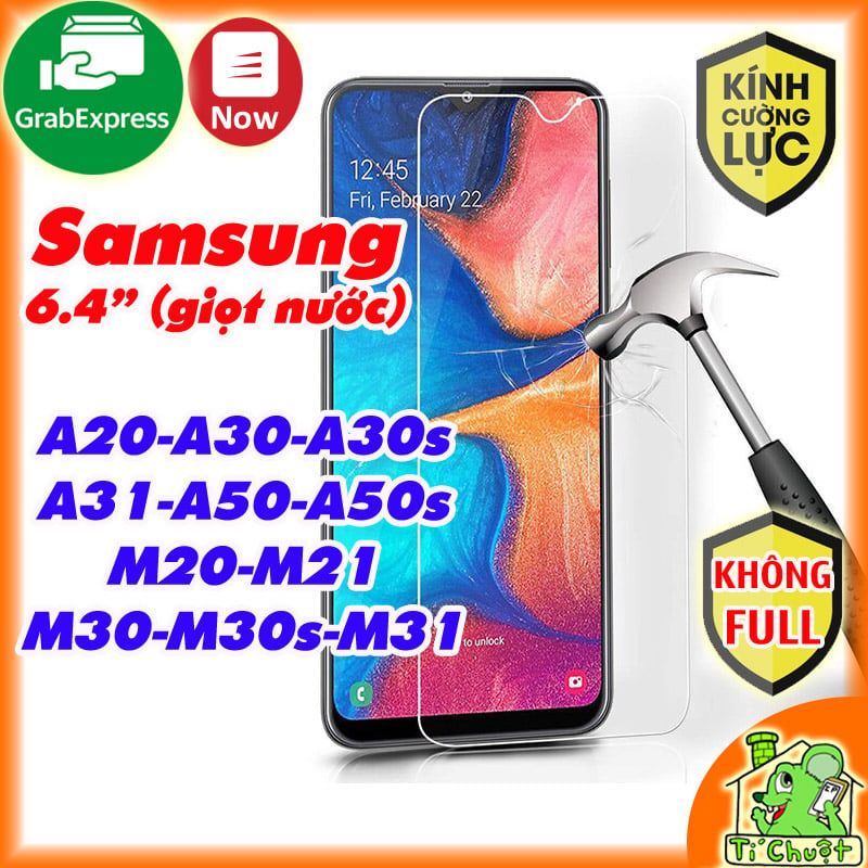 Kính CL Samsung A20 A30 A30s A31 A50 A50s M20 M21 M30 M30s M31- KHÔNG FULL 9H-0.26mm