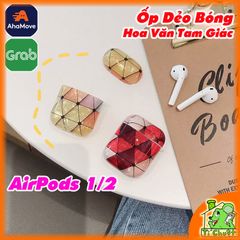Bao Ốp Case Airpods 1/2 Nhựa Dẻo Sơn Bóng Hoa Văn Tam Giác