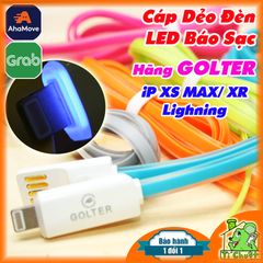 Cáp Lightning GOLTER Dẻo Màu có LED báo sạc