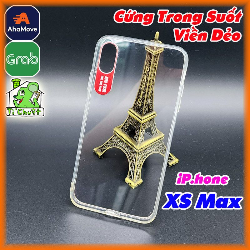 Ốp Lưng iPhone XS MAX Lưng Cứng Viền Dẻo Trong Suốt AutoFocus