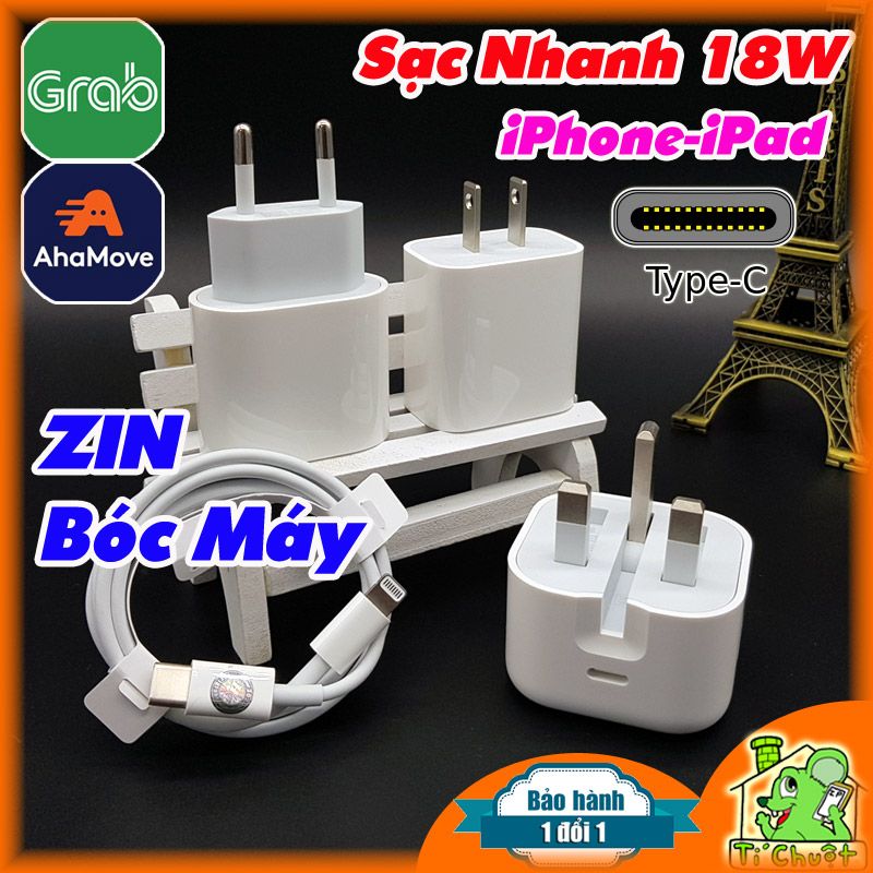 Sạc Nhanh 18W PD Type-C iPhone iPad Zin Chính Hãng