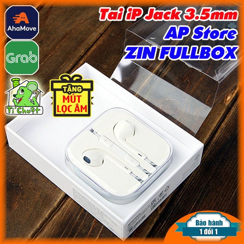 Tai nghe iPhone 5/ 6/ 6s Plus Jack 3.5mm EarPods ZIN Chính Hãng APPLE STORE FULLBOX