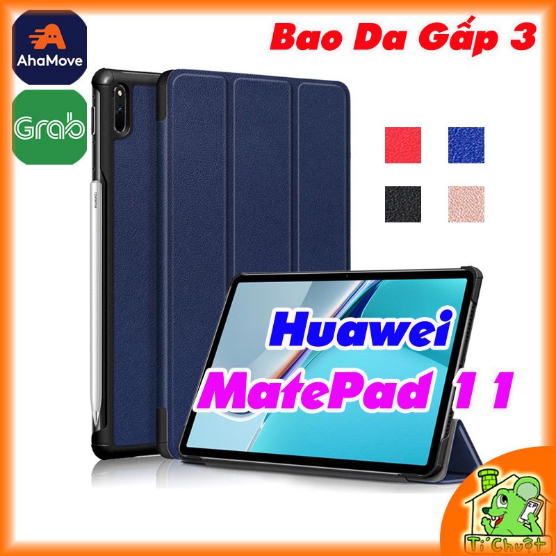 Bao da Huawei MatePad 11 2021 Gấp 3 Khúc Lưng Cứng Có Nam Châm