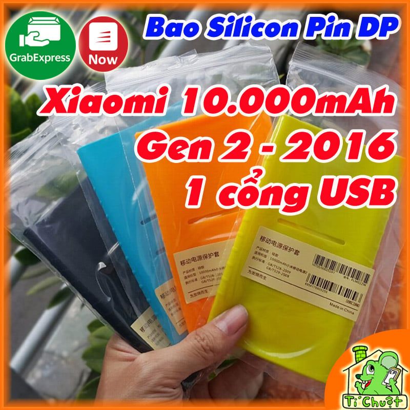 Bao Silicon Bọc Bảo Vệ Cho Pin DP Xiaomi 10000mAh Gen 2 2016 (1 cổng USB)