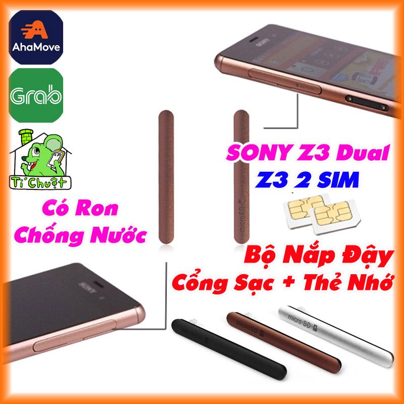 Nắp Đậy Cổng Sạc SONY Z3 DUAL 2 SIM Zin Chống Nước