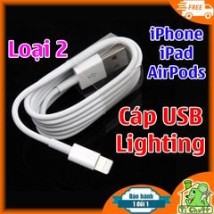 Cáp USB Lightning iPhone, iPad, AirPods Loại 2