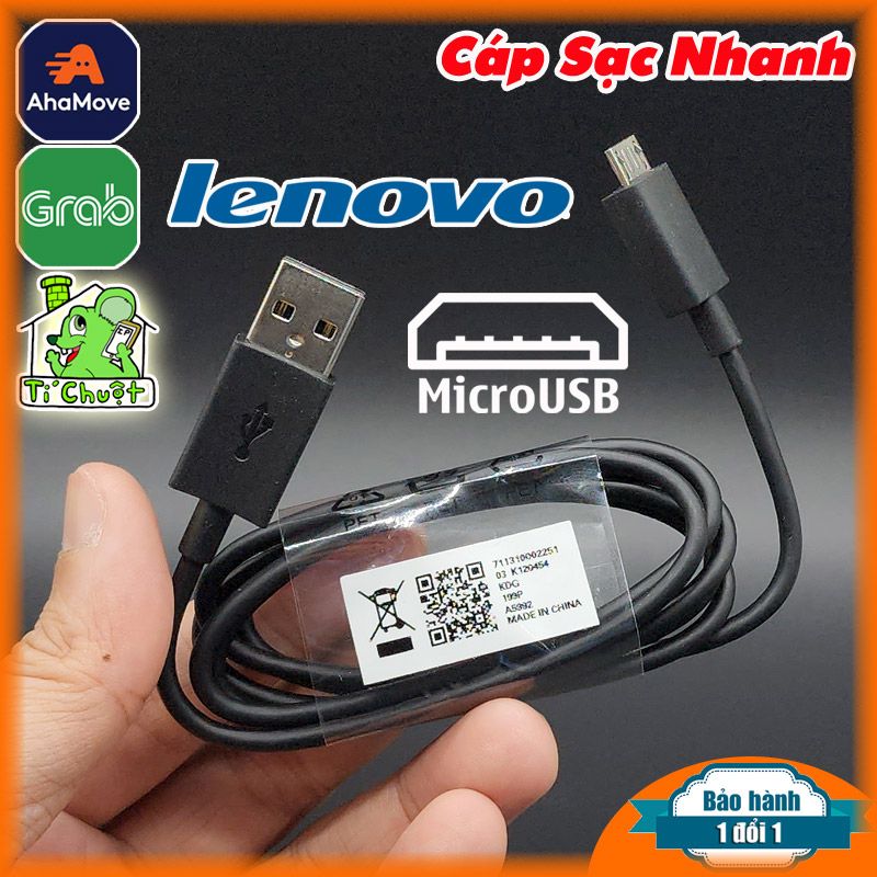 Cáp Lenovo/ Motorola Sạc Nhanh MicroUSB dài 1m ZIN Chính Hãng