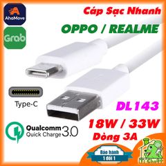 Cáp OPPO Sạc Nhanh DL143 18W/33W 3A Type-C ZIN Chính Hãng