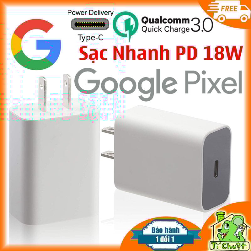 Củ Sạc Nhanh 18W Google Pixel Pixel 2/ 3/ 4/ 5/ Type-C PD Zin