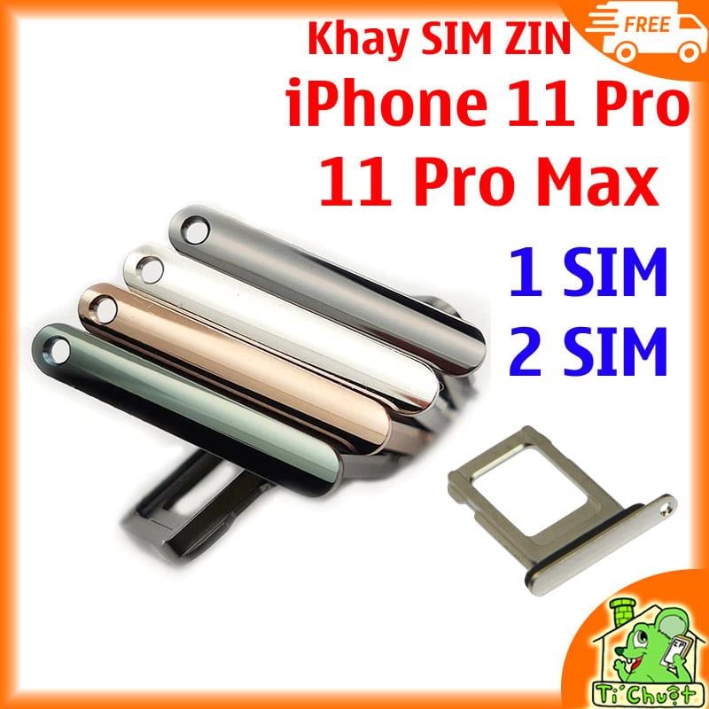 Khay sim iPhone 11 Pro, 11 Pro Max ZIN có Ron Chống Nước & Lẫy Giữ Sim