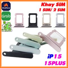 Khay Sim iPhone 15 / 15 PLUS bản 1 SIM/ 2 SIM ZIN có Ron Chống Nước & Lẫy Giữ Sim