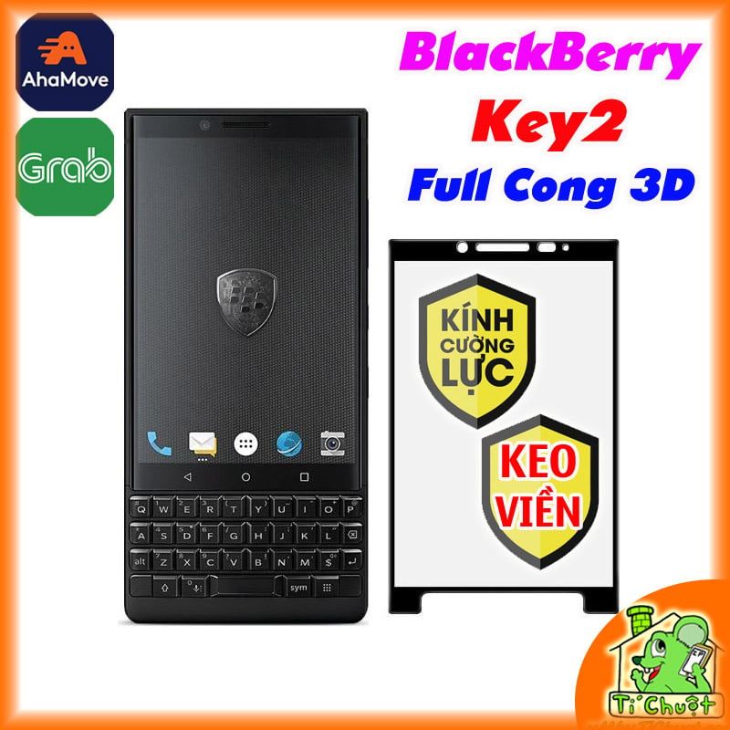 Kính CL BlackBerry Key2/ KeyTwo FULL Màn cong 3D, KEO VIỀN