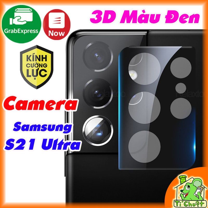 Kính CL Camera 3D Nền Đen Chống Lóa Samsung S21 Ultra