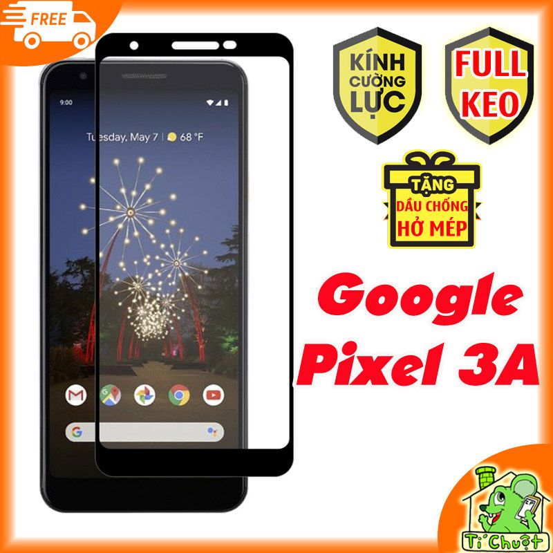 Kính CL Google Pixel 3A FULL Màn, FULL KEO Silicon