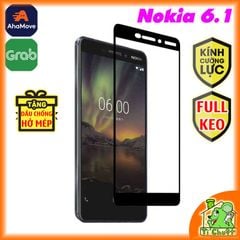 Kính CL Nokia 6.1 FULL Màn, FULL KEO Silicon