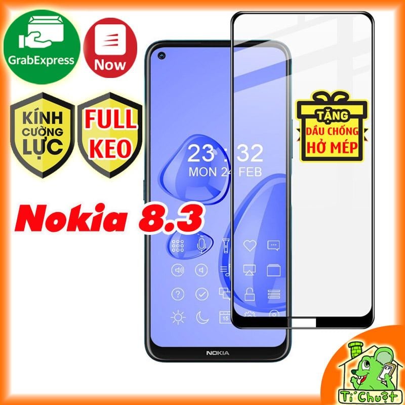 Kính CL Nokia 8.3 FULL Màn, FULL KEO Silicon