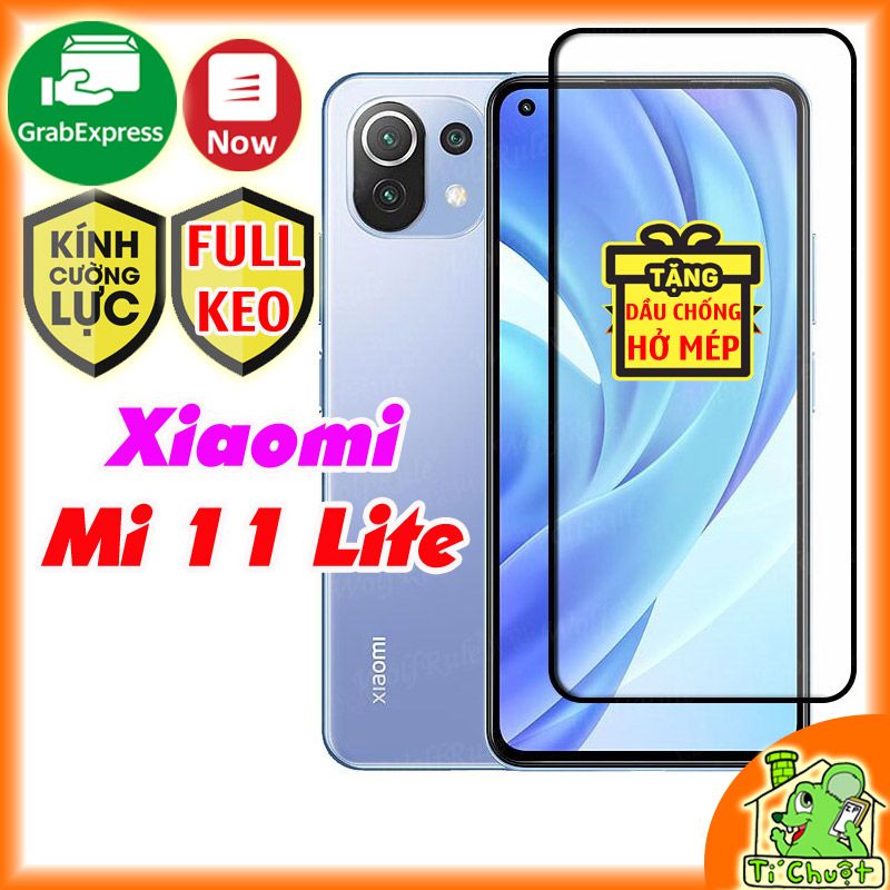 Kính CL Xiaomi Mi 11 Lite FULL Màn, FULL KEO Silicon