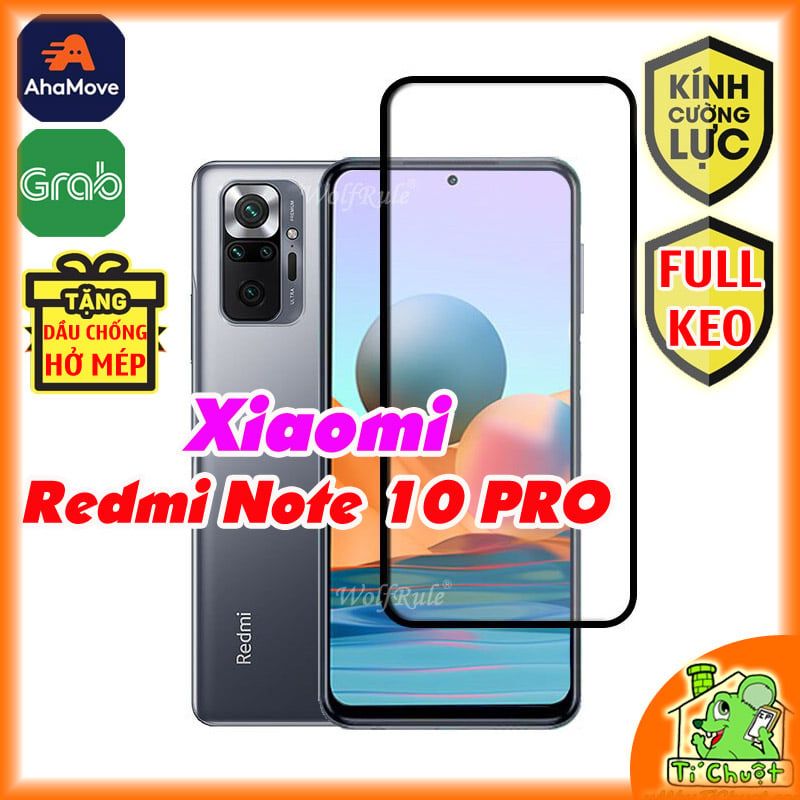 Kính CL Xiaomi Redmi Note 10 PRO FULL Màn, FULL KEO Silicon