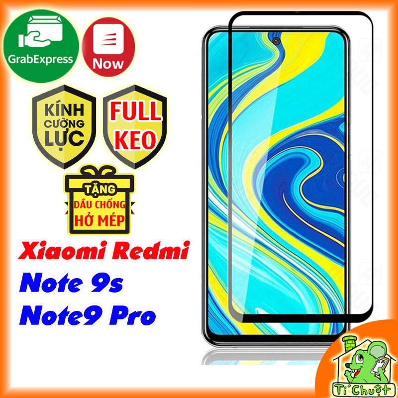 Kính CL Xiaomi Redmi Note 9s/ Note 9 Pro FULL Màn, FULL KEO Silicon