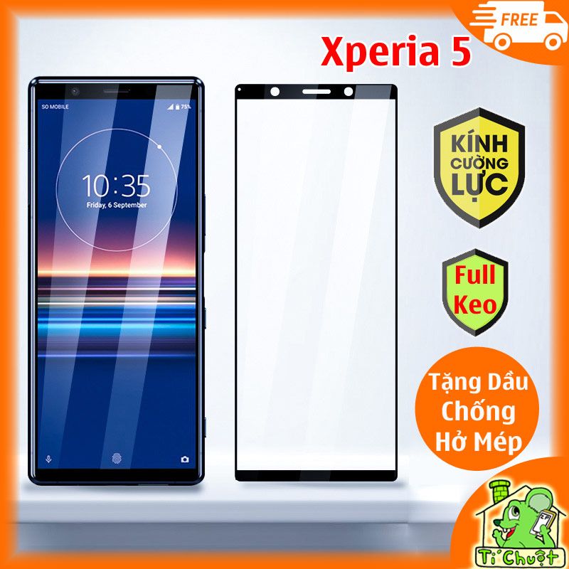 Kính CL Sony Xperia 5 FULL Màn, FULL KEO Silicon