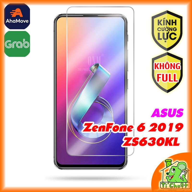 Kính CL ASUS ZenFone 6 2019 ZS630KL Không FULL, 2.5D-9H-0.26mm