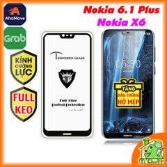 Kính CL Nokia 6.1 Plus/ X6 FULL Màn, FULL KEO Silicon