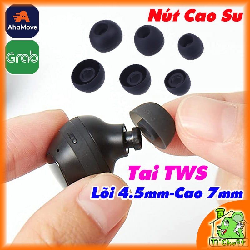 Nút Cao Su Tai Bluetooth TWS Có Thân Thấp Ngắn 6mm Lõi 3.8mm-4.5mm