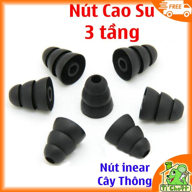 Nút cao su cây thông tai nghe inear lõi 3.8mm