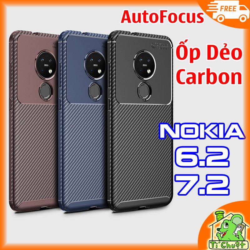 Ốp Lưng Nokia 7.2 6.2 AutoFocus Vân 3D Carbon Chống Sốc