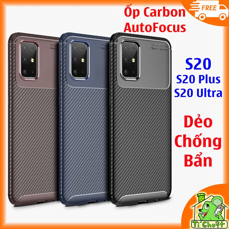 Ốp Lưng Samsung S20 S20 Plus S20 Ultra AutoFocus Vân 3D Carbon Chống Sốc