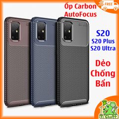 Ốp Lưng Samsung S20/ S20 Plus/ S20 Ultra AutoFocus Vân 3D Carbon Chống Sốc
