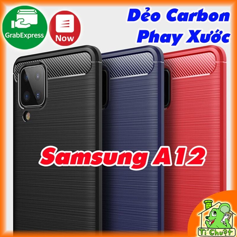 Ốp Lưng Samsung A12 Dẻo Carbon Phay Xước Chống Sốc