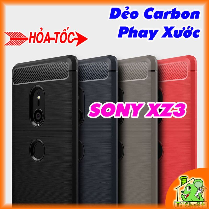 Ốp Lưng Sony XZ3 Dẻo Carbon Phay Xước Chống Sốc