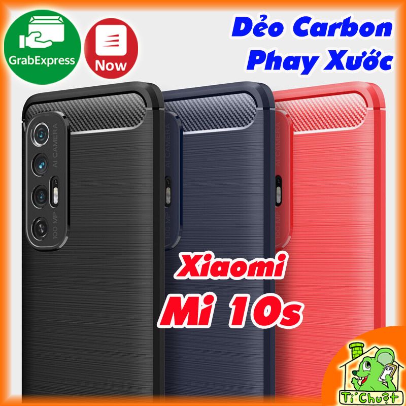 Ốp Lưng Xiaomi Mi 10s Dẻo Carbon Phay Xước Chống Sốc