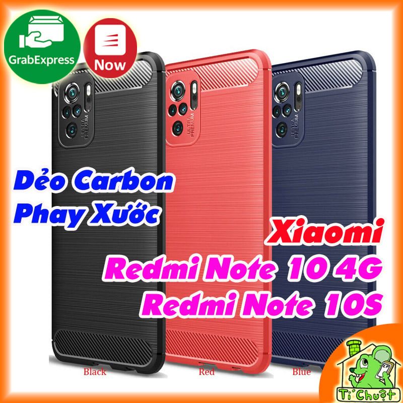 Ốp Lưng Xiaomi Redmi Note 10 4G/ Note 10S Dẻo Carbon Phay Xước Chống Sốc