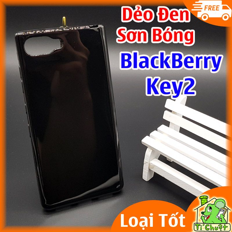 Ốp lưng BlackBerry Key2, KeyTwo Dẻo Màu Đen Sơn Bóng
