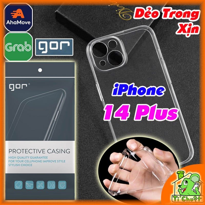 Ốp lưng iPhone 14 PLUS Chính Hãng GOR Silicon Dẻo Trong Suốt