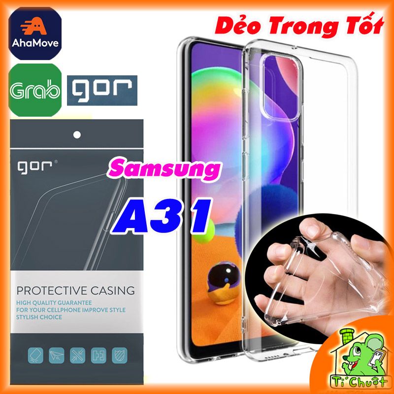 Ốp lưng Samsung A31 Chính Hãng GOR Silicon Dẻo Trong Suốt