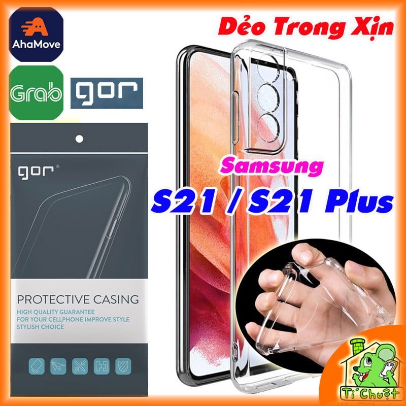 Ốp lưng Samsung S21/ S21 Plus Chính Hãng GOR Silicon Dẻo Trong Suốt