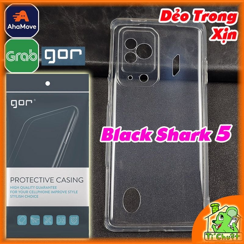 Ốp lưng Xiaomi Black Shark 5 Chính Hãng GOR Silicon Dẻo Trong Suốt