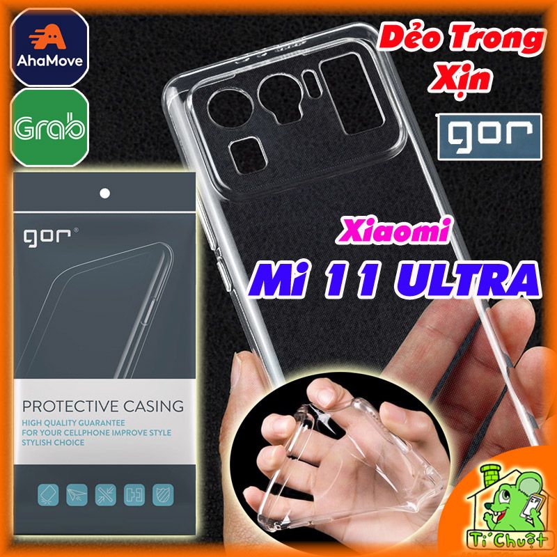 Ốp lưng Xiaomi Mi 11 ULTRA Chính Hãng GOR Silicon Dẻo Trong Suốt