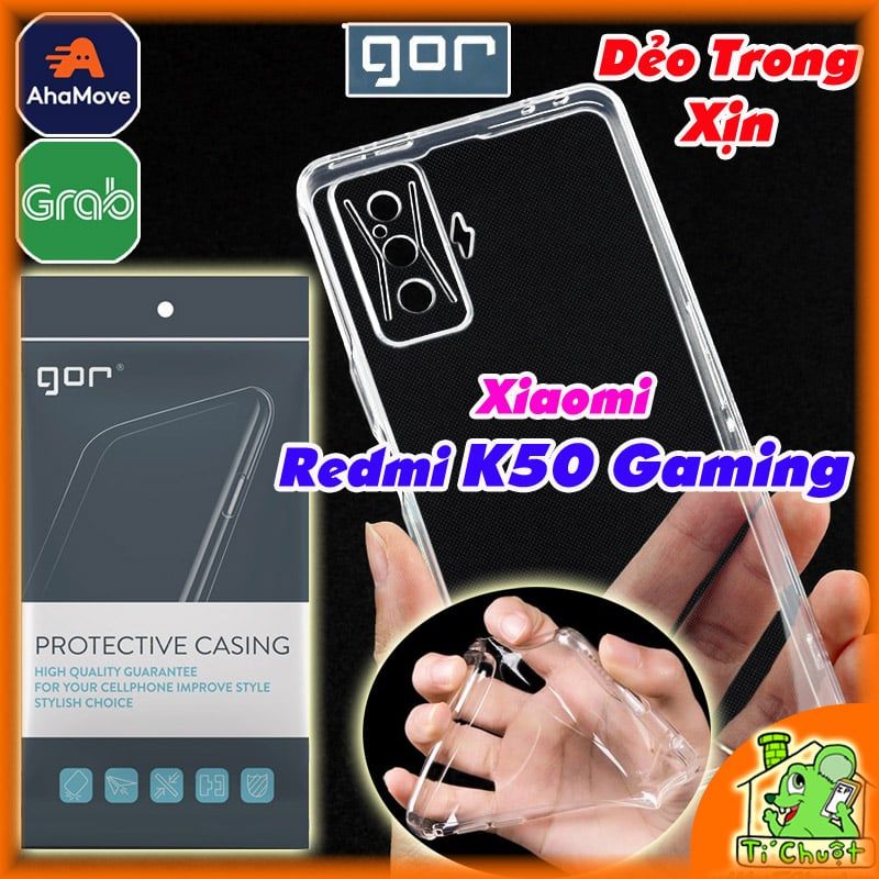 Ốp lưng Xiaomi Redmi K50 GAMING Chính Hãng GOR Silicon Dẻo Trong Suốt