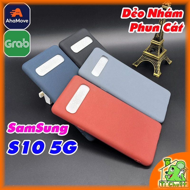 Ốp Lưng Samsung S10 5G Dẻo Màu Phun Cát Nhám Mịn