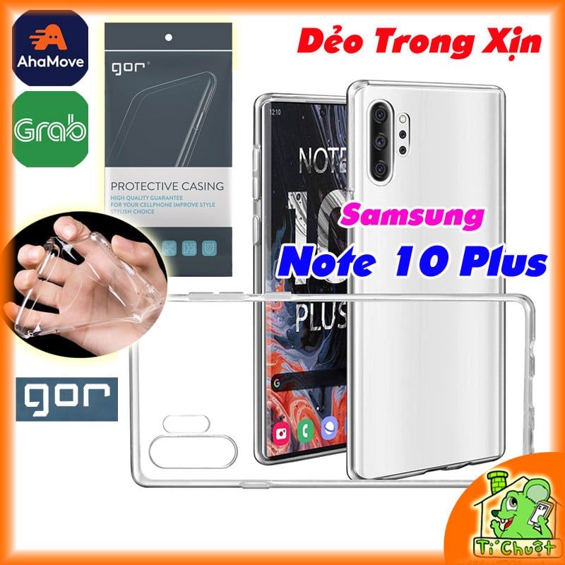 Ốp lưng Samsung Note 10 Plus Chính Hãng GOR Silicon Dẻo Trong Suốt