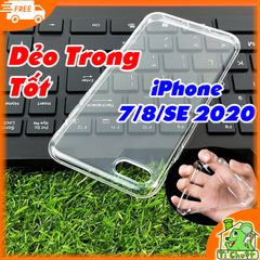 Ốp lưng iPhone 7, 8, SE 2020 Silicon Loại Tốt Dẻo Trong Suốt