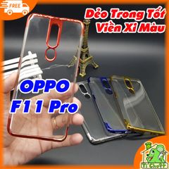 Ốp lưng OPPO F11 Pro dẻo trong suốt viền xi màu