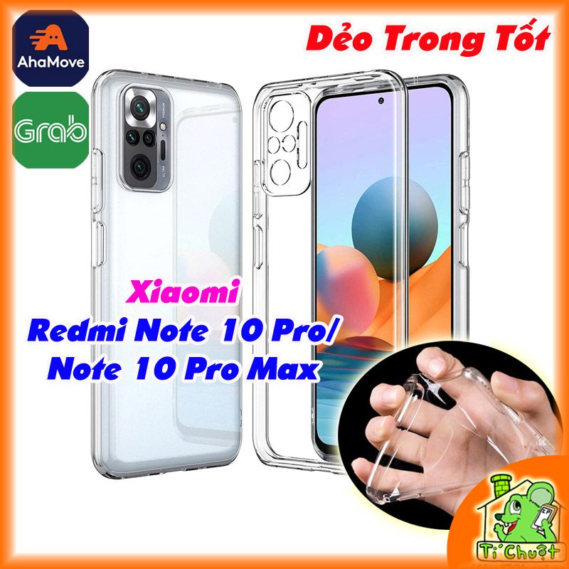 Ốp lưng Xiaomi Redmi Note 10 PRO MAX Silicon Loại Tốt Dẻo Trong Suốt