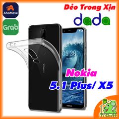 Ốp lưng Nokia 5.1 Plus/ X5 Dẻo Trong Suốt Chính Hãng DADA