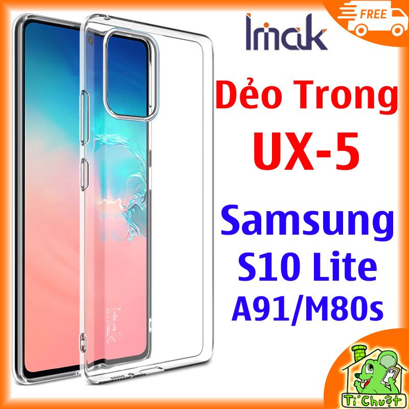 Ốp lưng Samsung S10 Lite A91 M80s iMak UX-5 Dẻo trong suốt